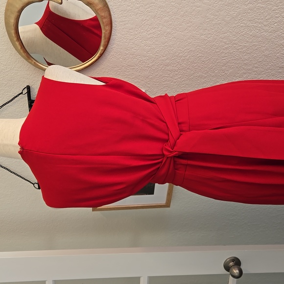 CLUB MONACO Tie Back V-Neck Jumpsuit in Tomato Red, Size 8 (NWT) - Picture 5 of 13